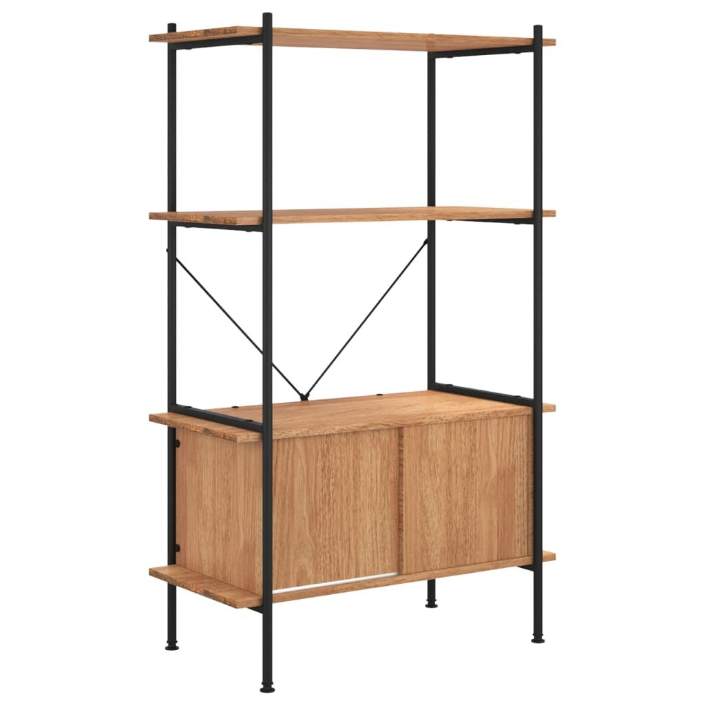 4-Tier Shelving Unit with Cabinet 80x40x130 cm Steel and Engineered Wood