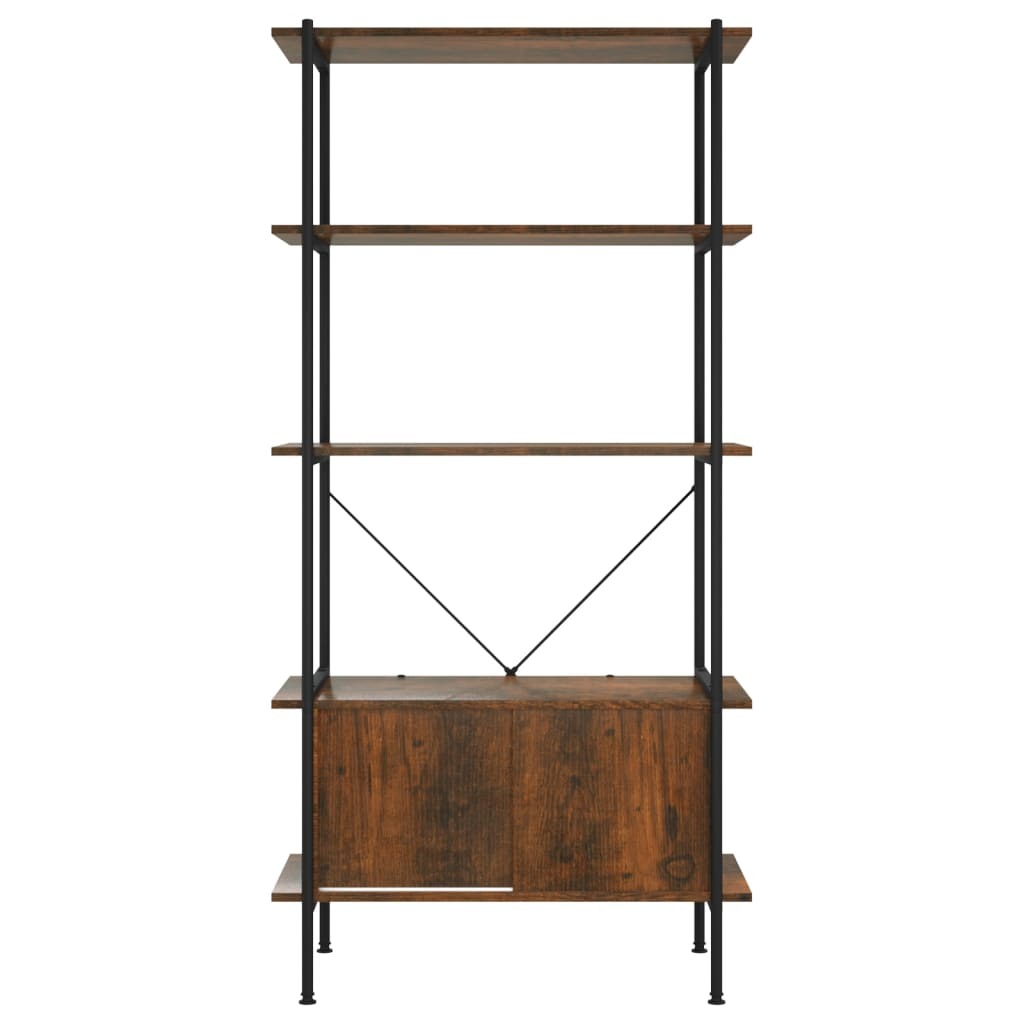 5-Tier Shelving Unit with Cabinet 80x40x163 cm Steel and Engineered Wood