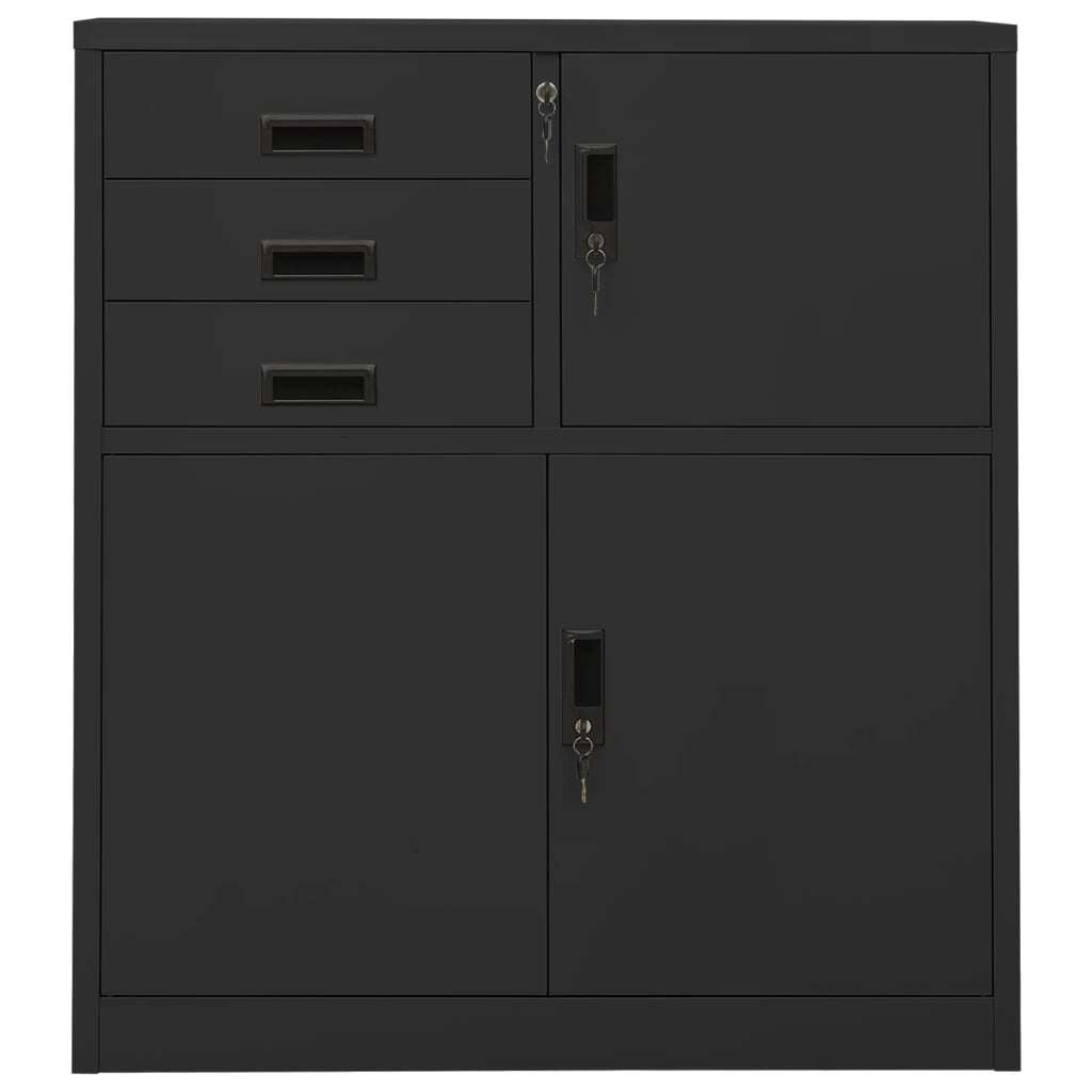 Office Cabinet Anthracite 90x40x102 cm Steel