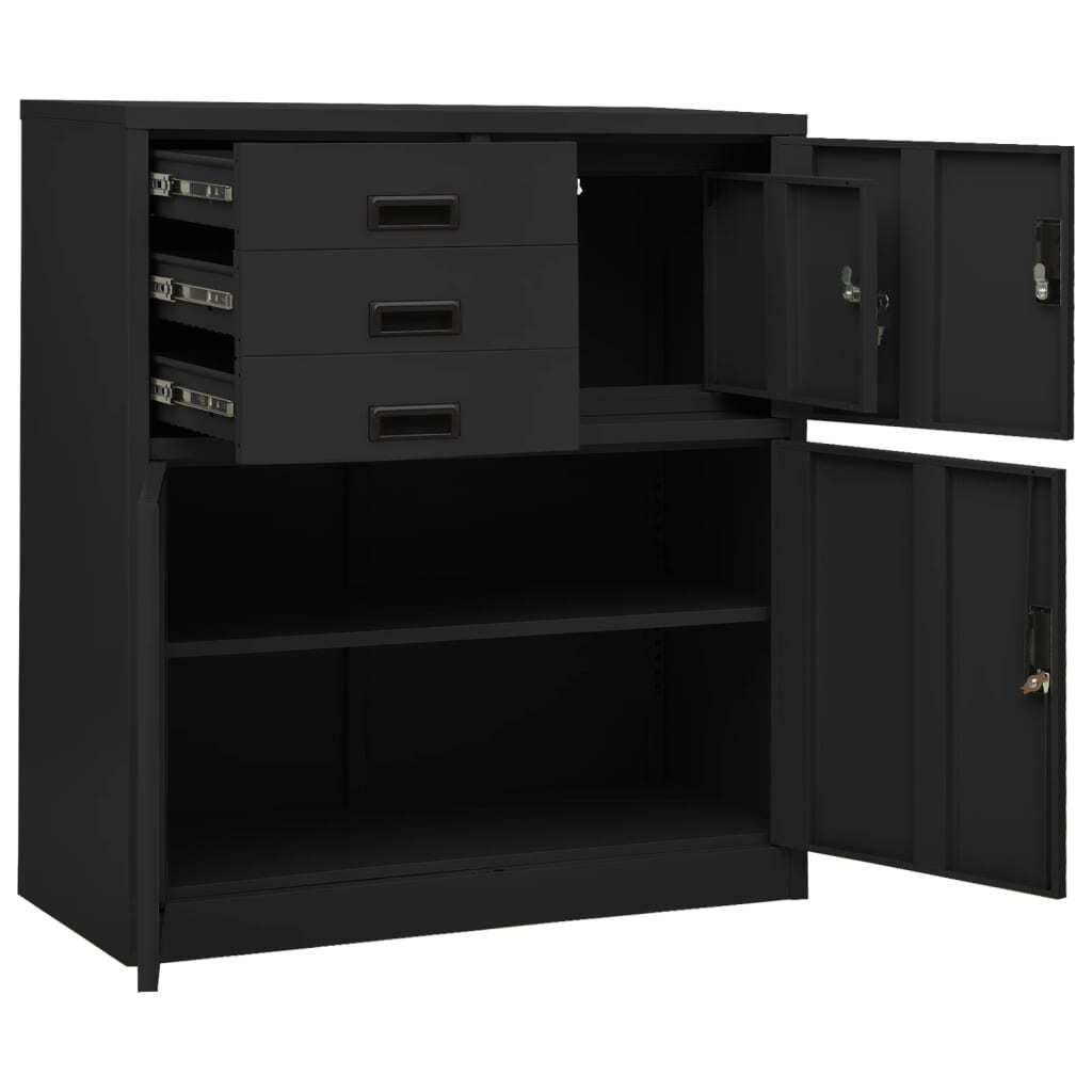 Office Cabinet Anthracite 90x40x102 cm Steel