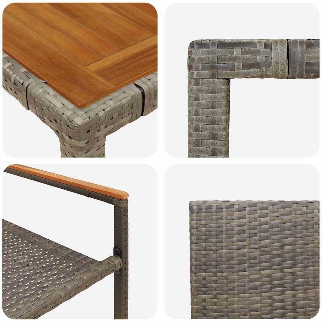 Garden Dining Set 3 pcs Grey 90 x 90 x 75 cm Poly Rattan