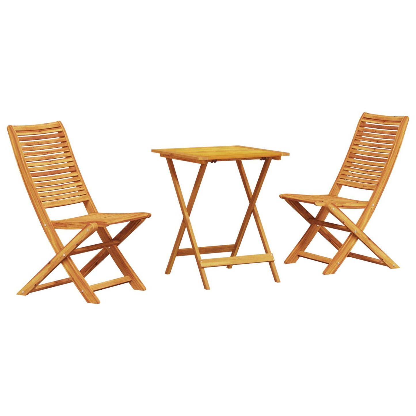 Folding Bistro Set Folding 3 pcs Brown Solid acacia wood