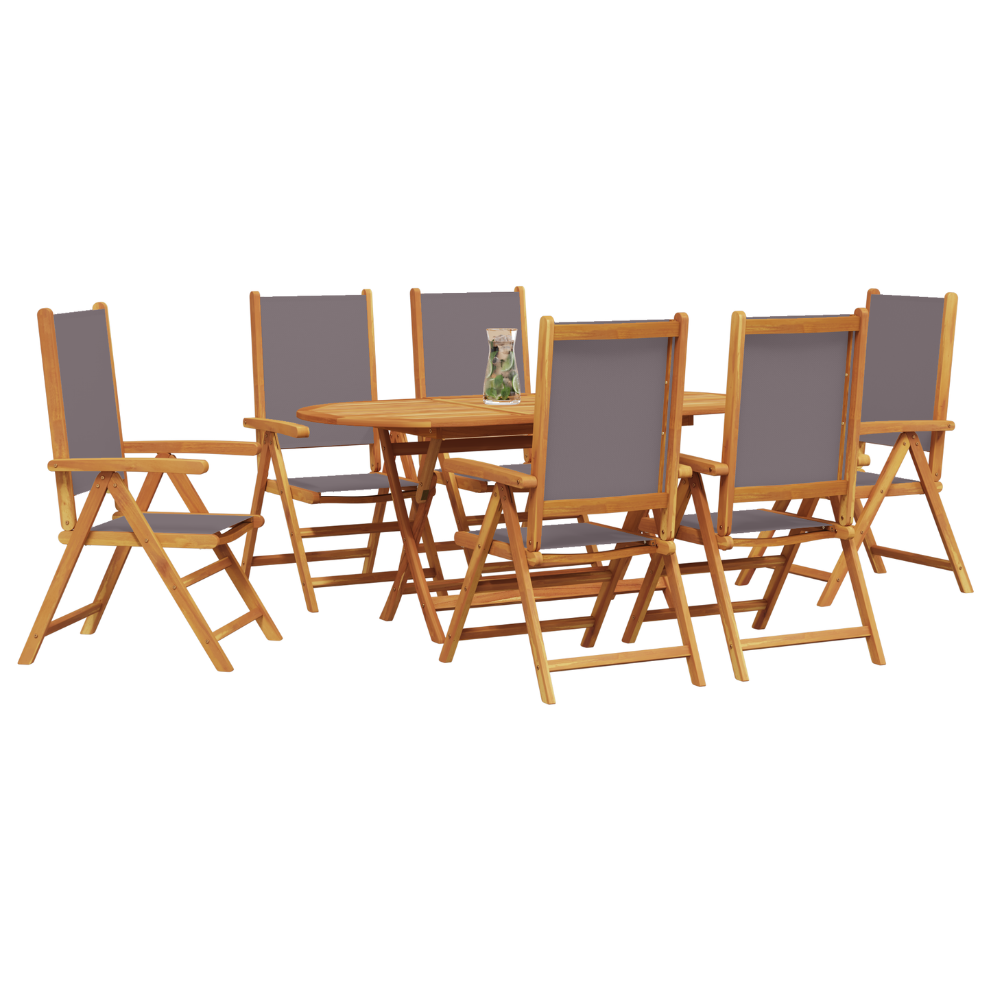 Garden Dining Set Folding 7 pcs Anthracite Solid acacia wood