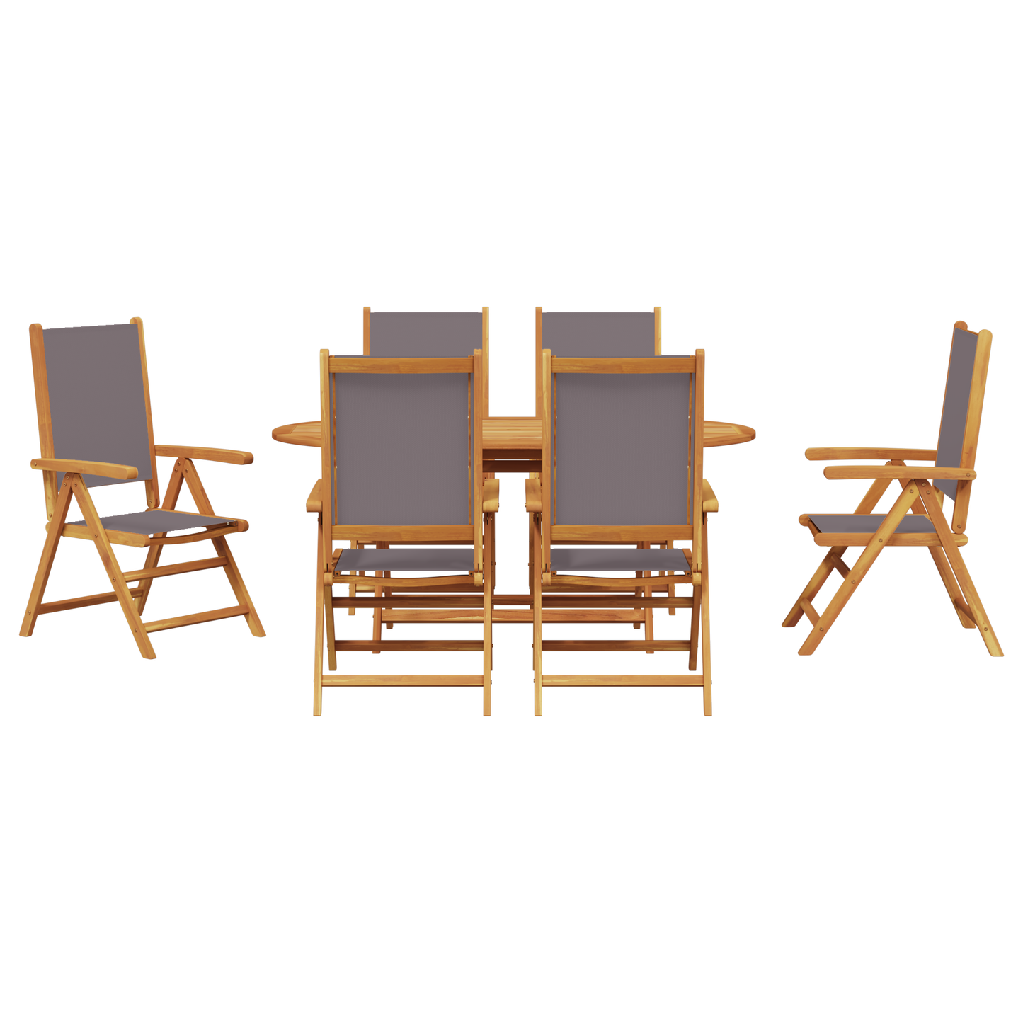 Garden Dining Set Folding 7 pcs Anthracite Solid acacia wood