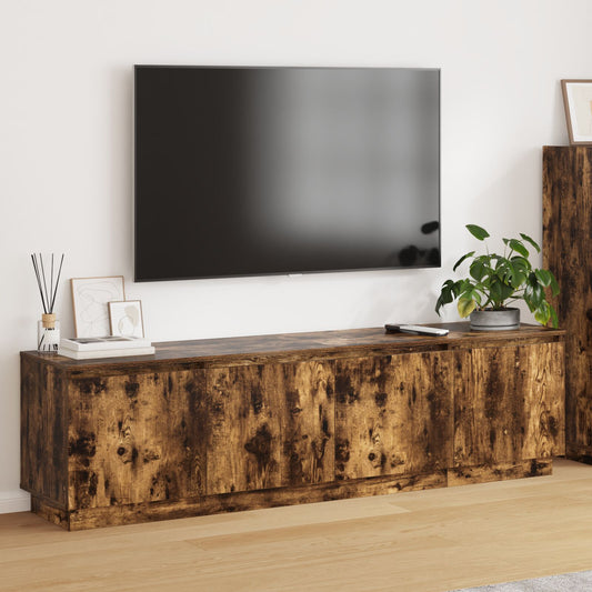 TV cabinet with LED Smoked oak 180 x 38 x 49 cm Engineered Wood