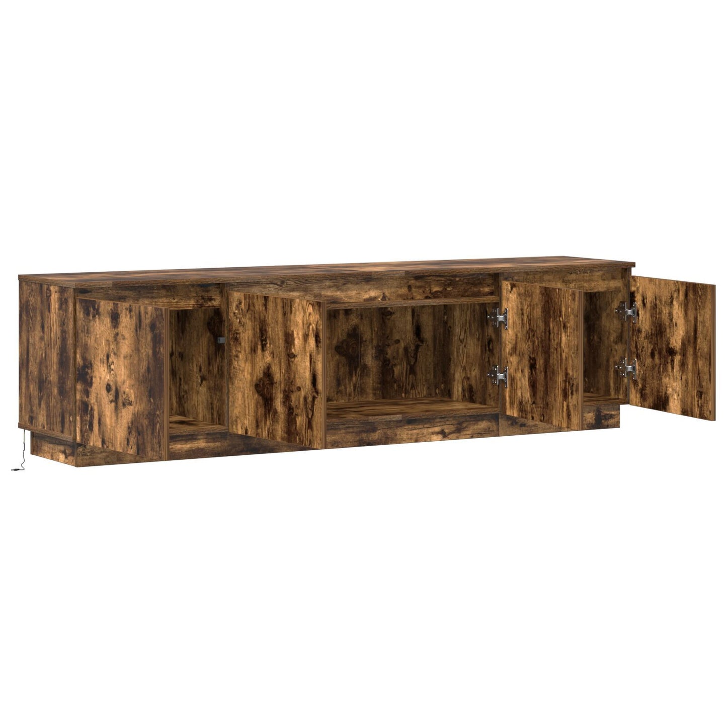 TV cabinet with LED Smoked oak 180 x 38 x 49 cm Engineered Wood