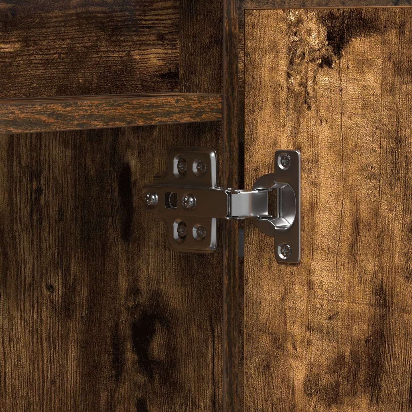 TV cabinet with LED Smoked oak 180 x 38 x 49 cm Engineered Wood