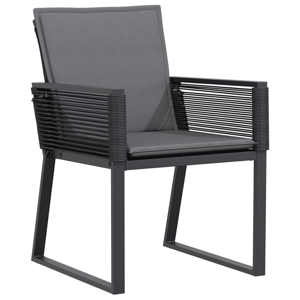 Garden Dining Set 9 pcs Anthracite Steel and poly rattan