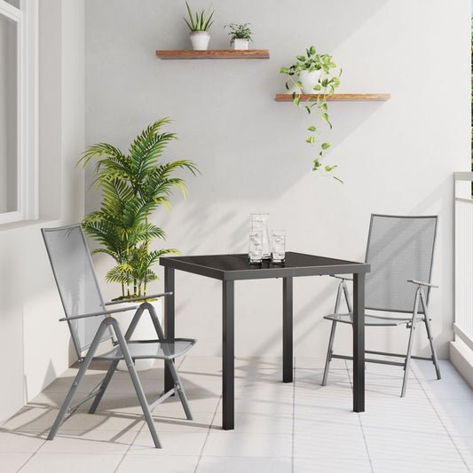 Garden Dining Set Folding 3 pcs Anthracite Steel