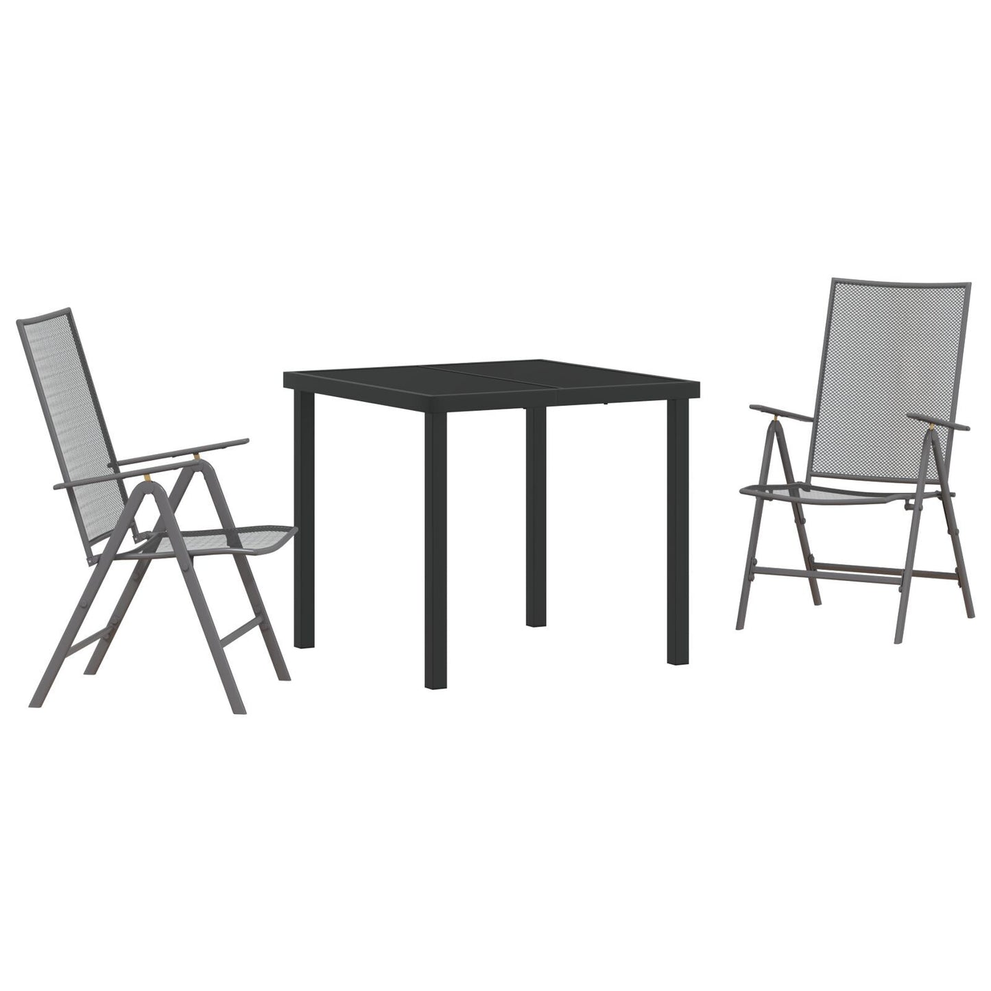 Garden Dining Set Folding 3 pcs Anthracite Steel
