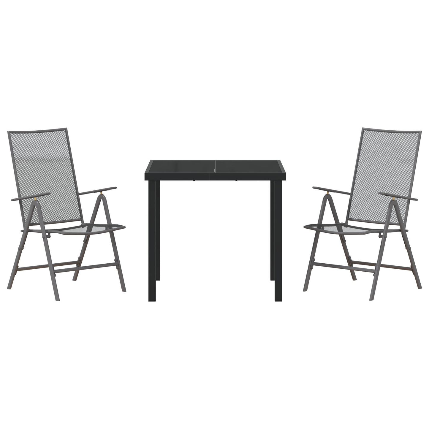 Garden Dining Set Folding 3 pcs Anthracite Steel