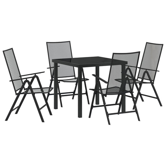 Garden Dining Set Folding 5 pcs Anthracite Steel