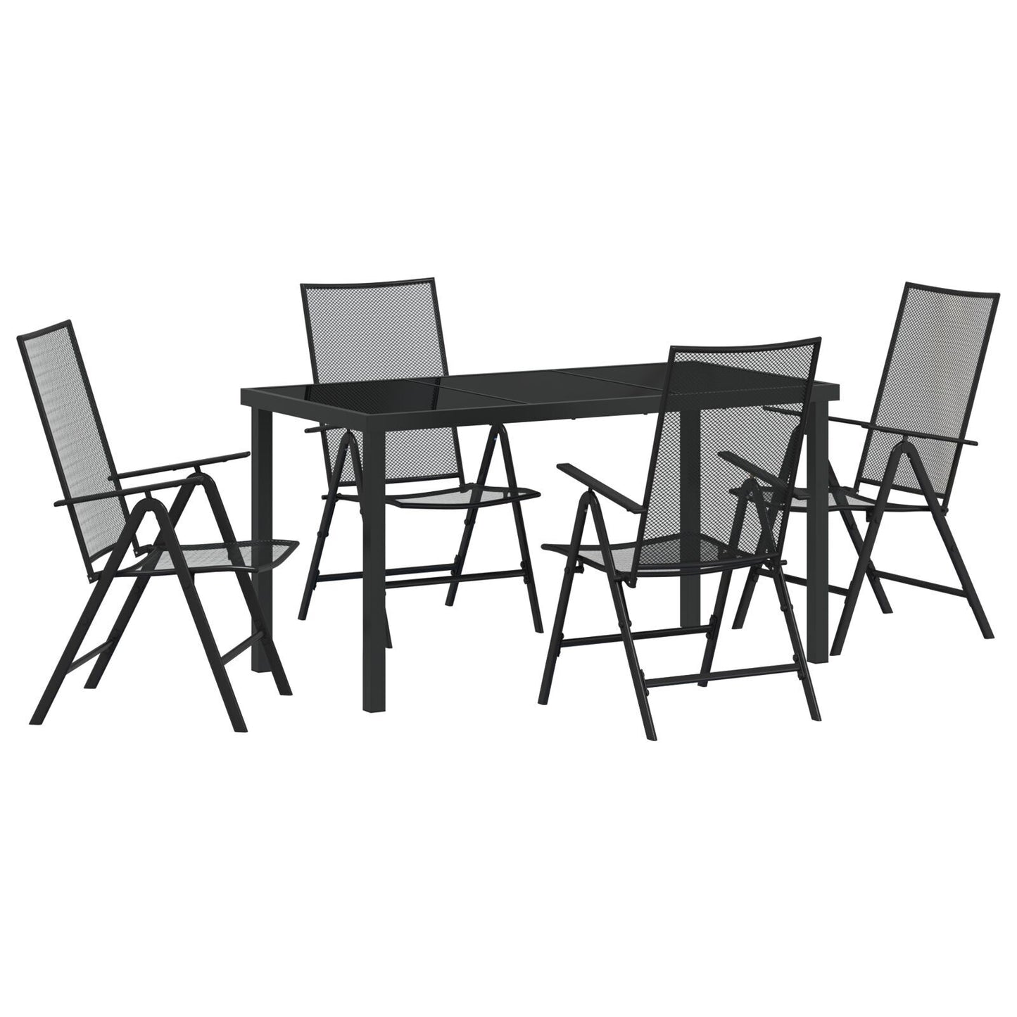 Garden Dining Set Folding 5 pcs Anthracite Steel