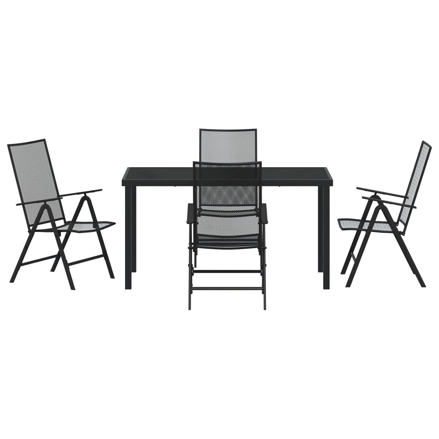 Garden Dining Set Folding 5 pcs Anthracite Steel