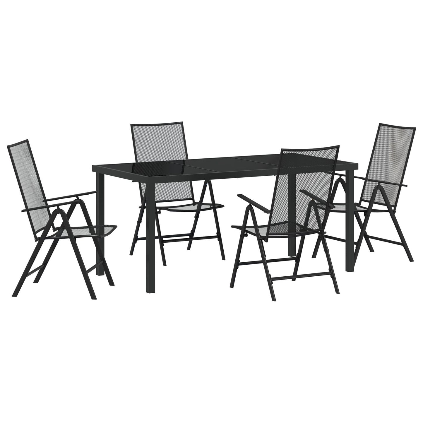 Garden Dining Set Folding 5 pcs Anthracite Steel