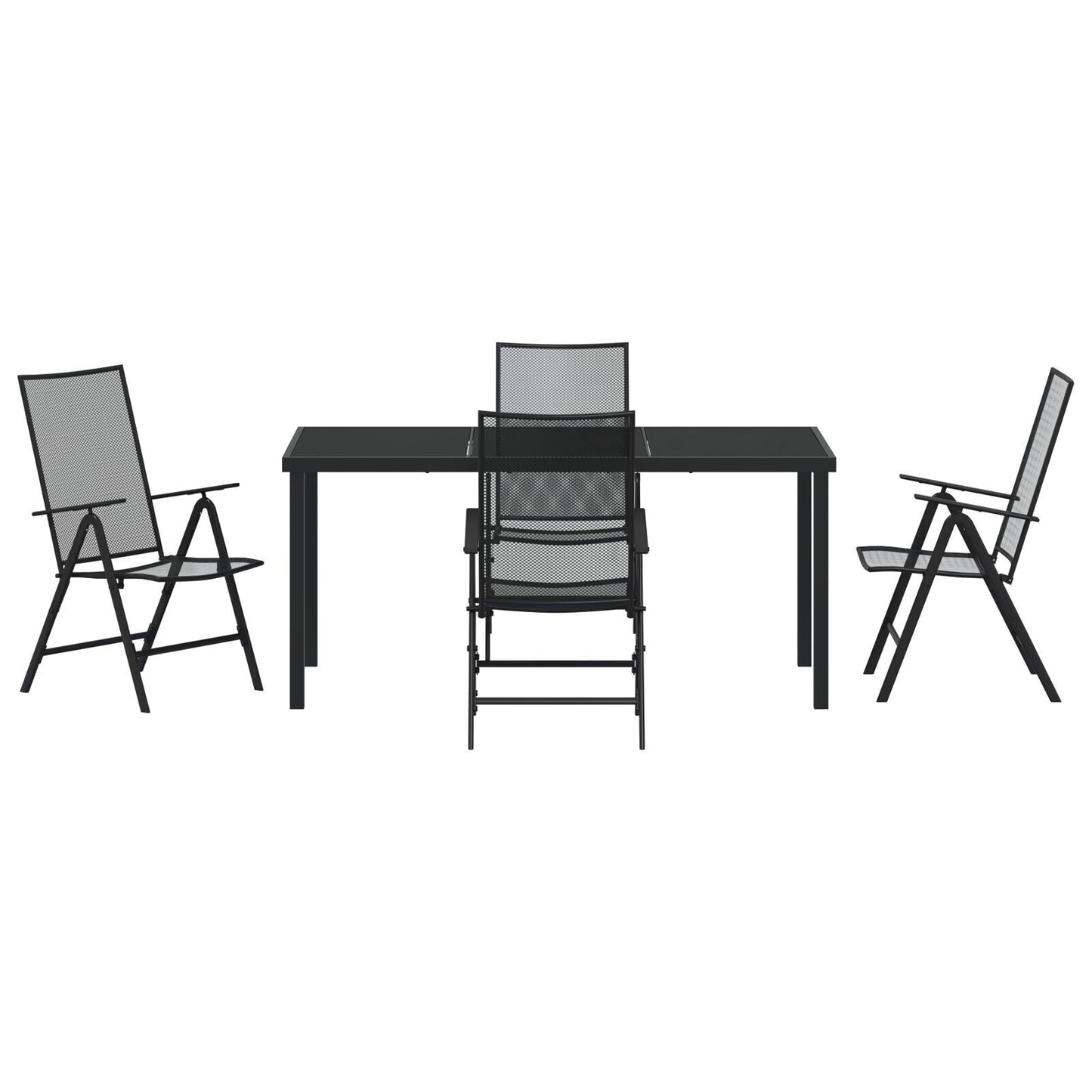 Garden Dining Set Folding 5 pcs Anthracite Steel