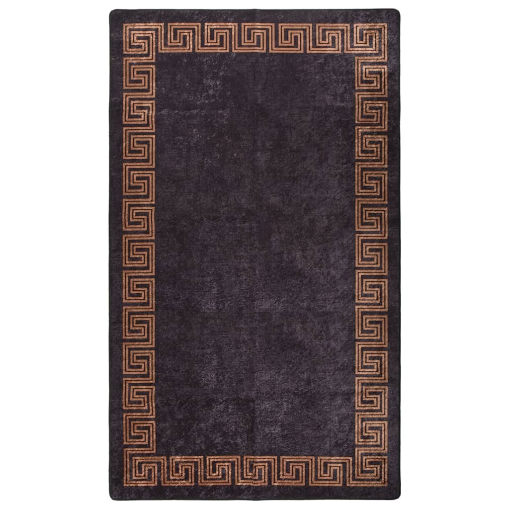 Rug Washable 190x300 cm Black and Gold Anti Slip