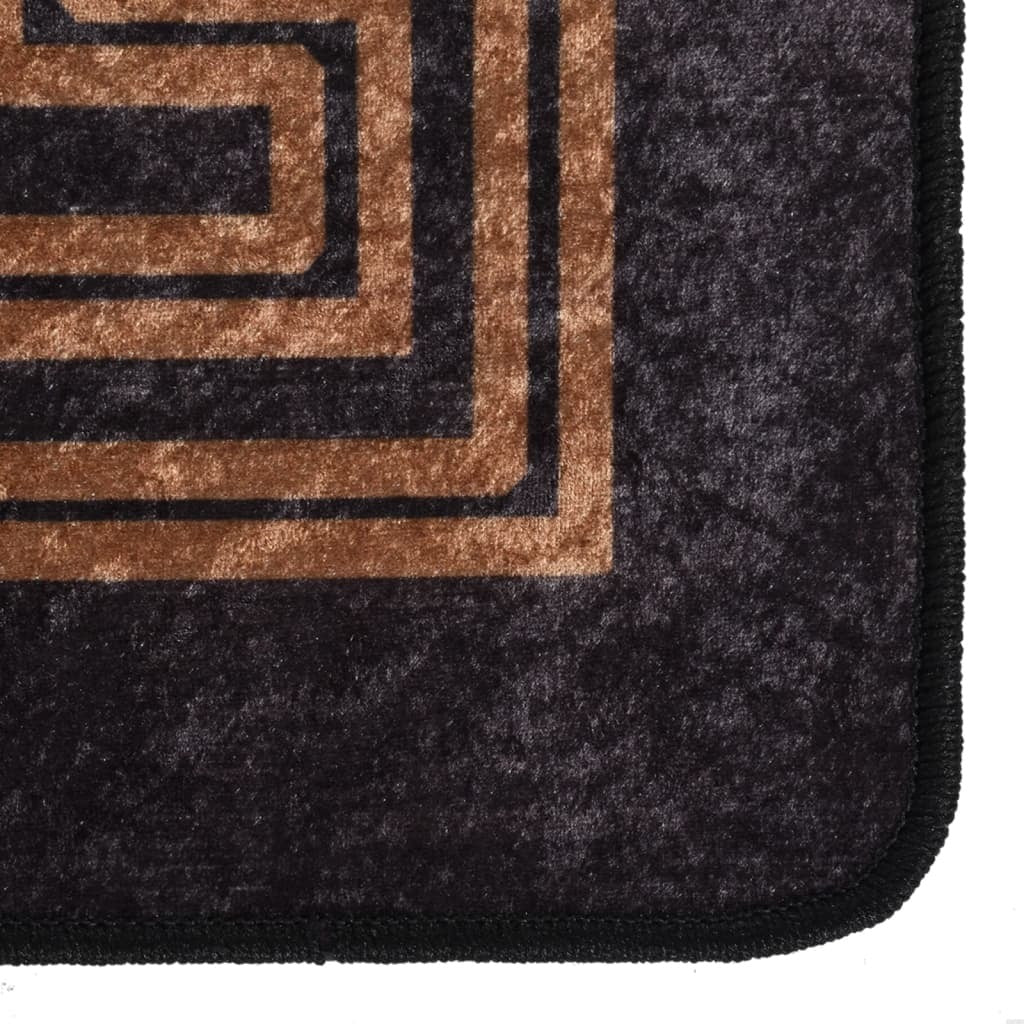 Rug Washable 190x300 cm Black and Gold Anti Slip