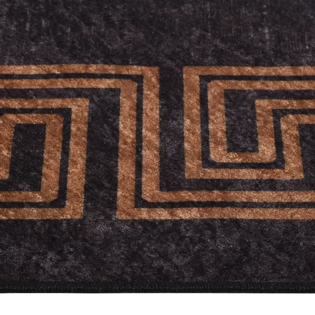 Rug Washable 190x300 cm Black and Gold Anti Slip