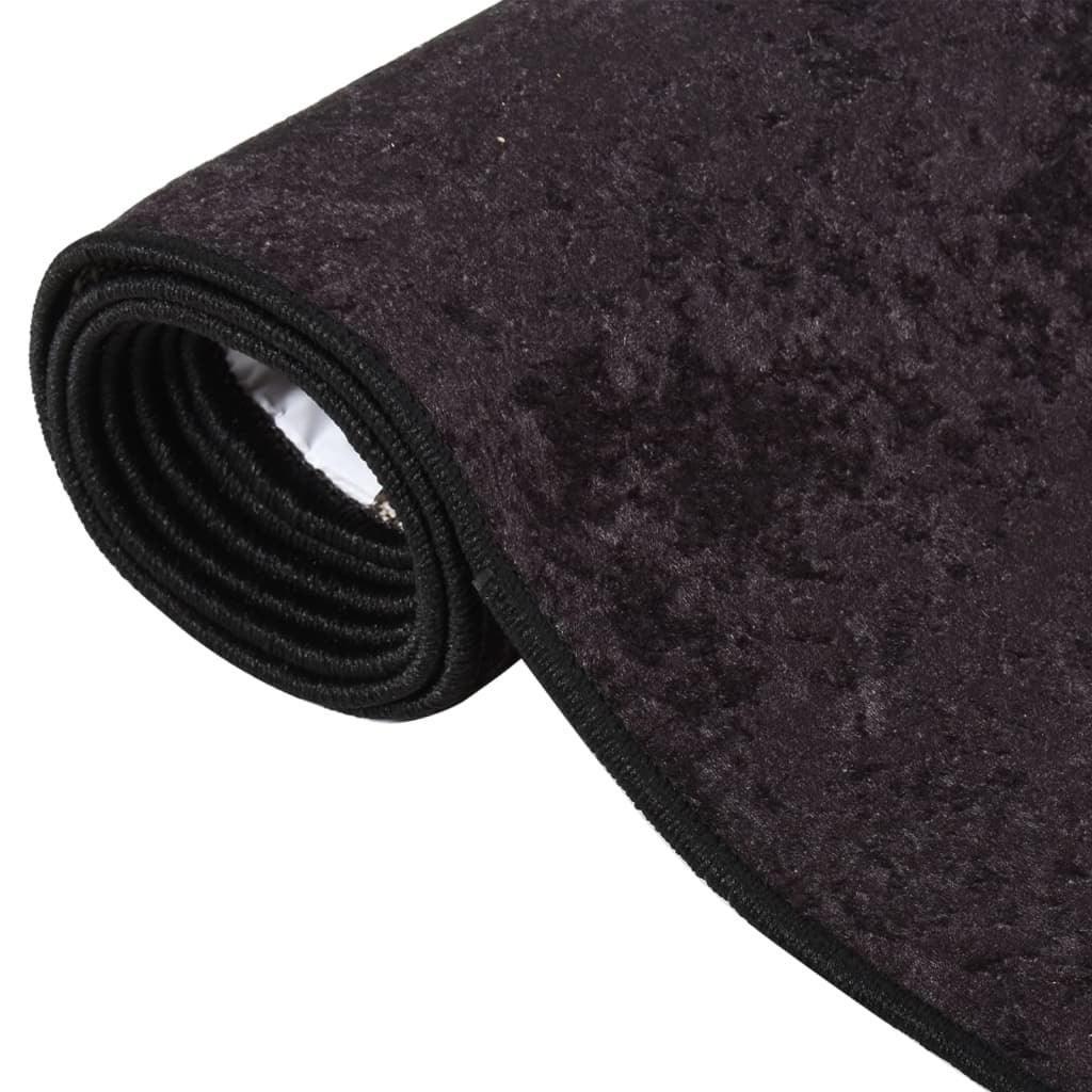 Rug Washable 80x300 cm Anthracite Anti Slip