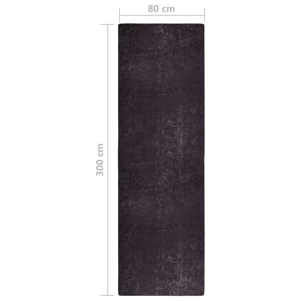 Rug Washable 80x300 cm Anthracite Anti Slip