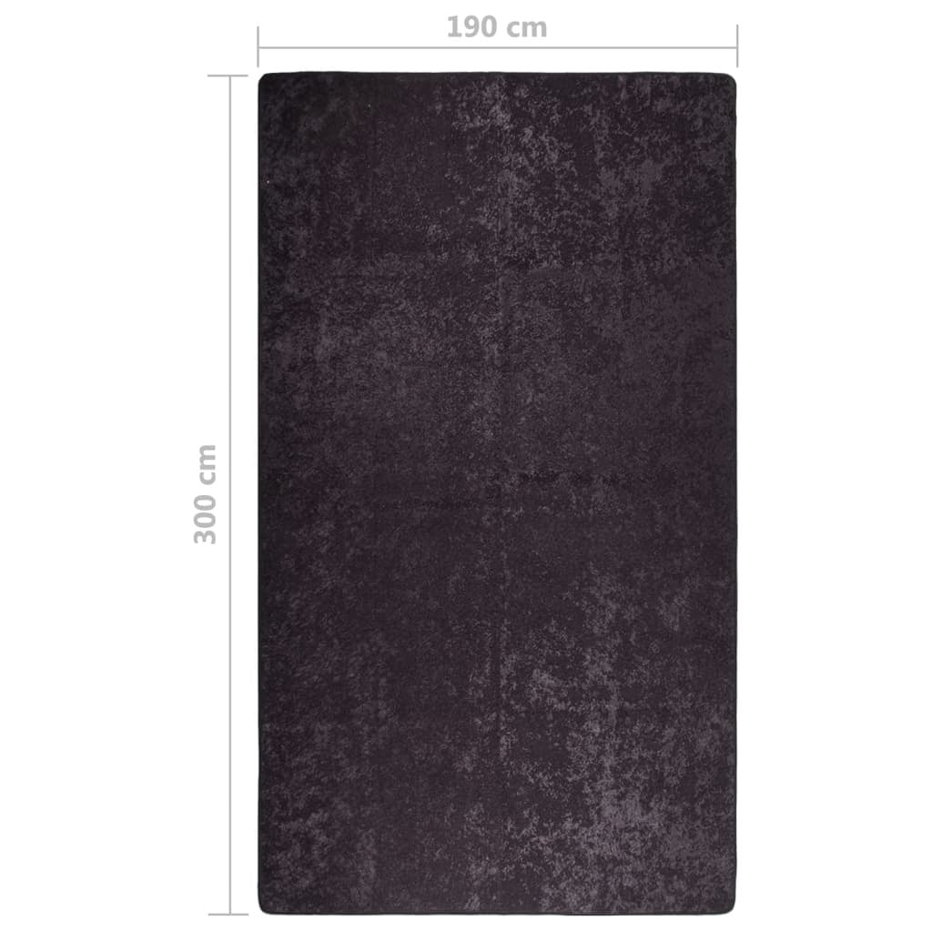 Rug Washable 190x300 cm Anthracite Anti Slip