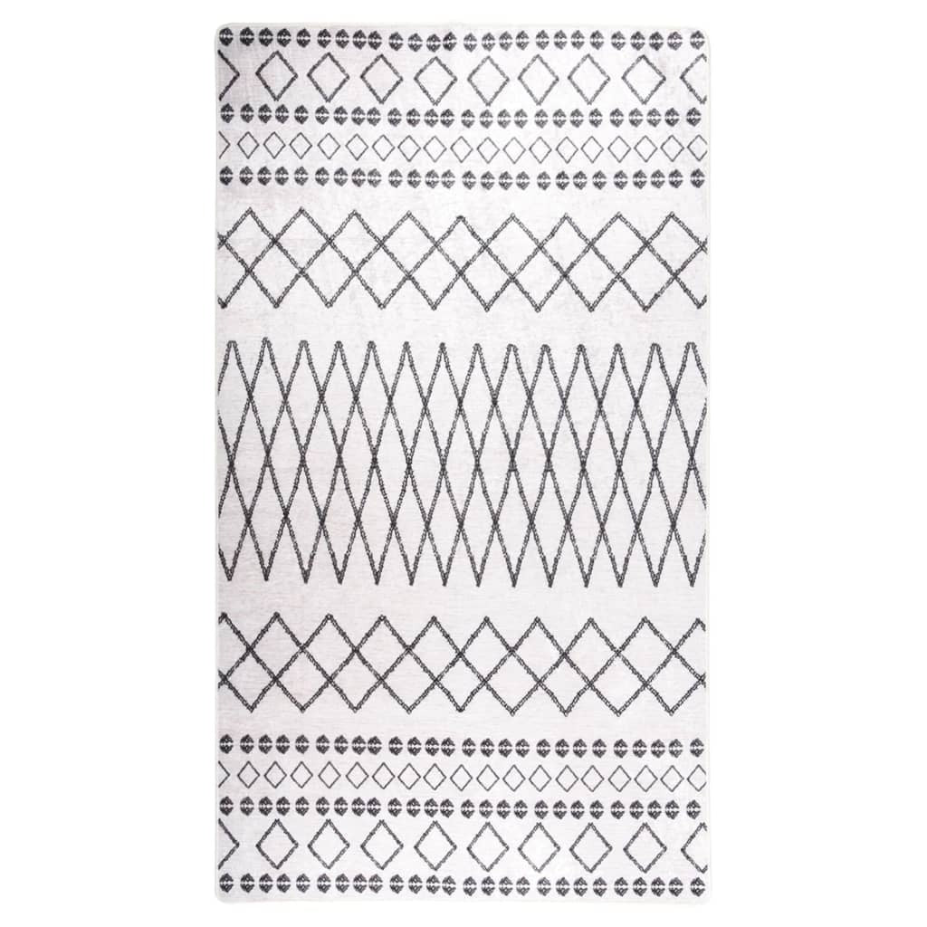 Rug Washable 190x300 cm Black and White Anti Slip