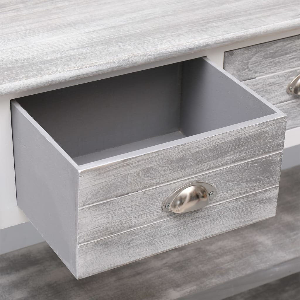Sideboard Antique Grey 108x30x76 cm Solid Paulownia Wood