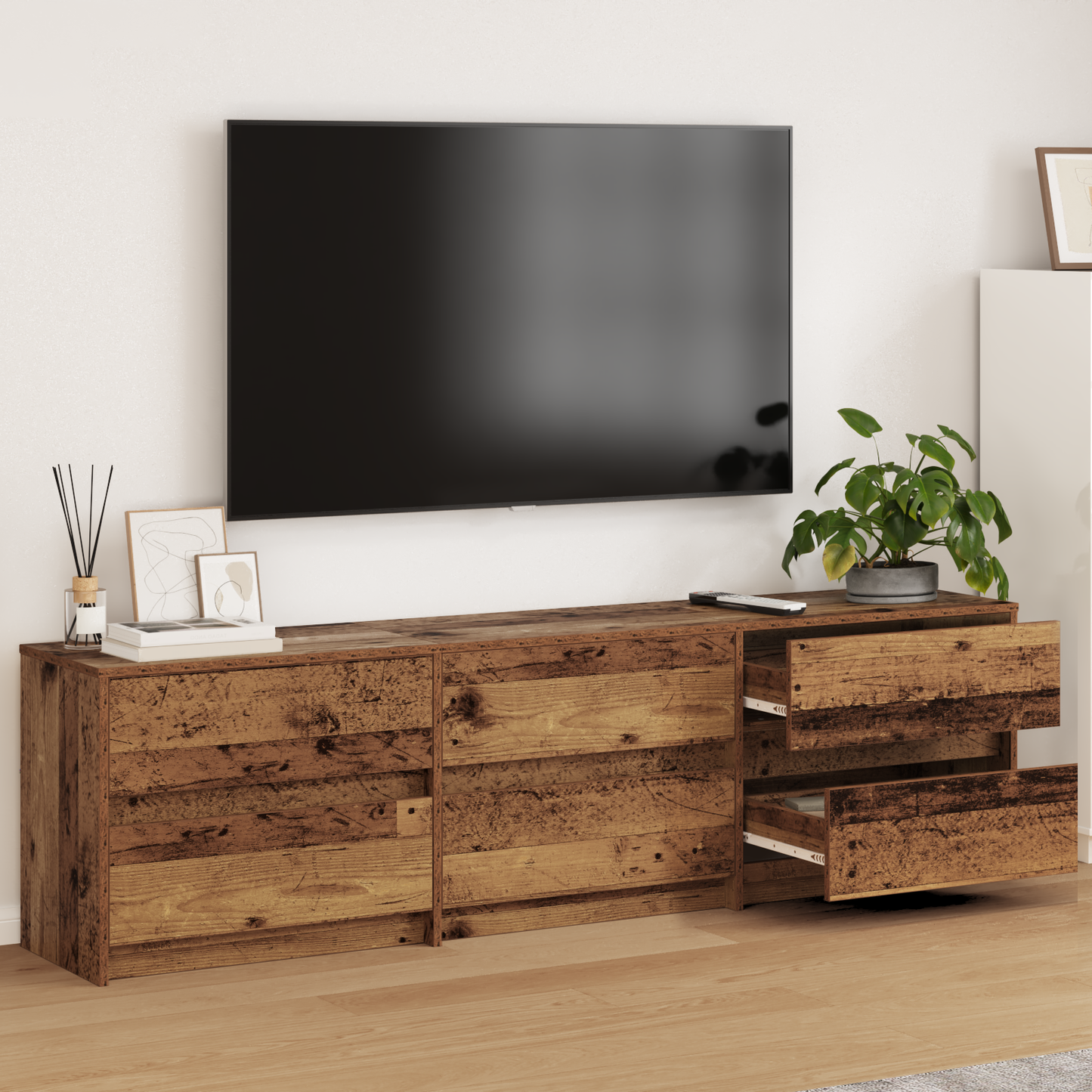 TV Cabinet Old Wood 180 x 34 x 50 cm Engineered Wood