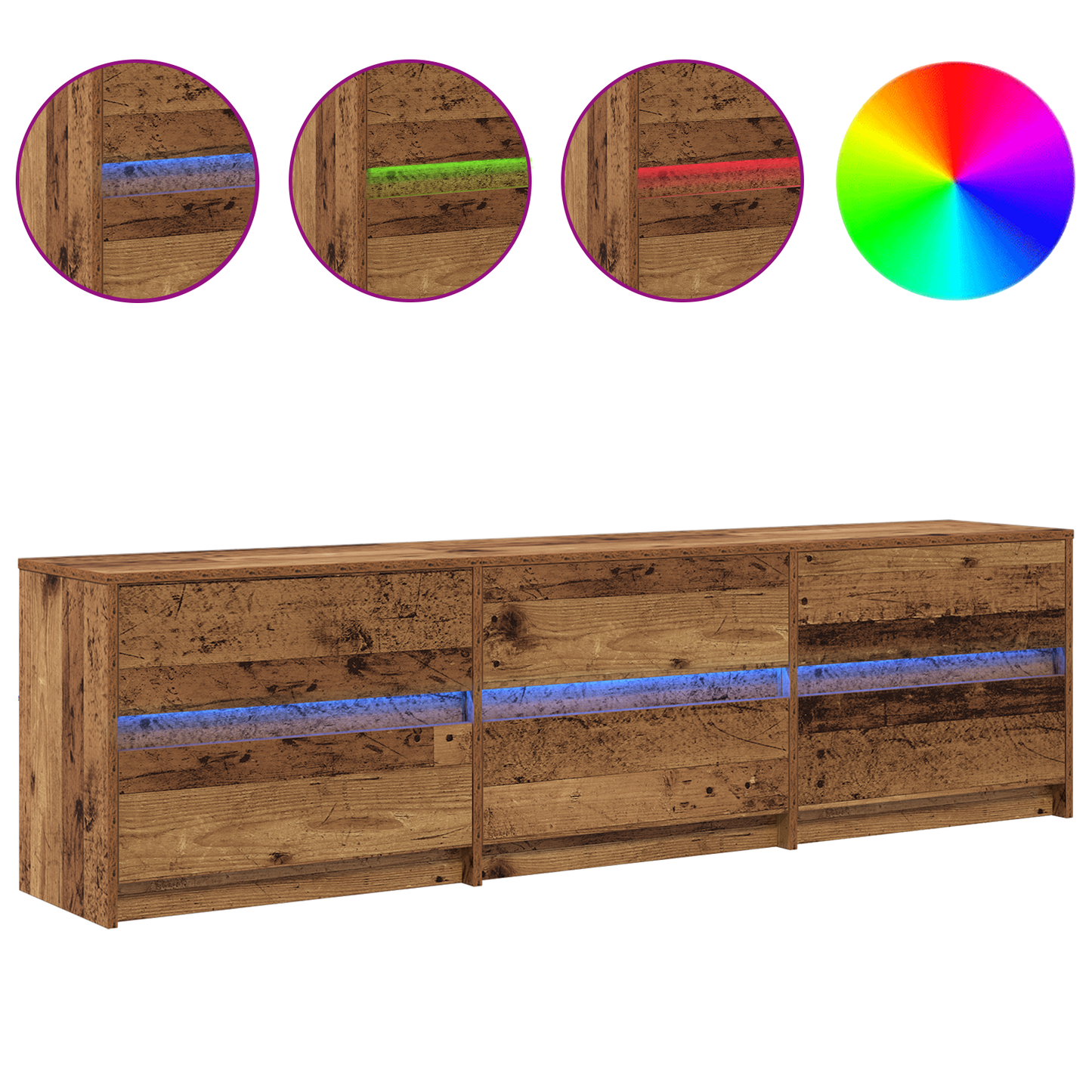 TV Cabinet Old Wood 180 x 34 x 50 cm Engineered Wood