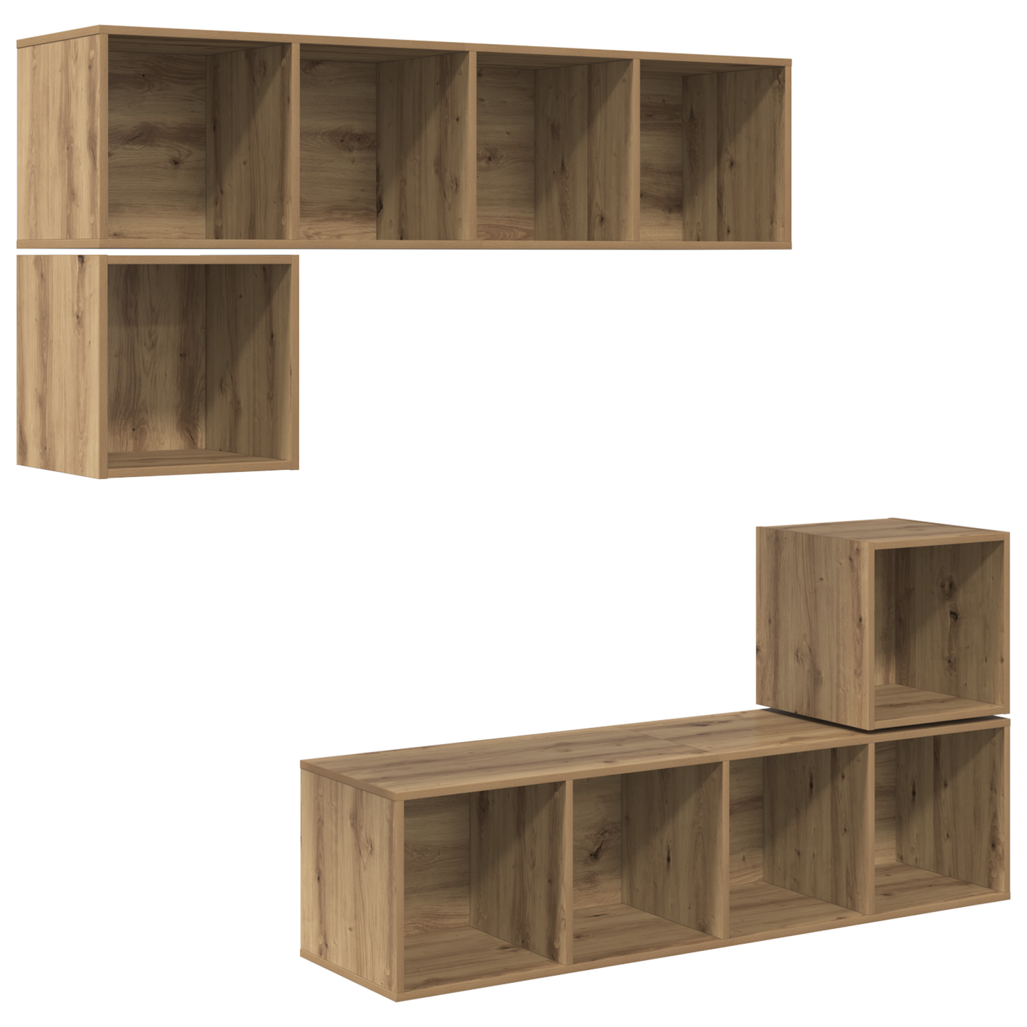 TV Cabinet Set 4 pcs Artisan oak 37 x 37 x 142.5 cm