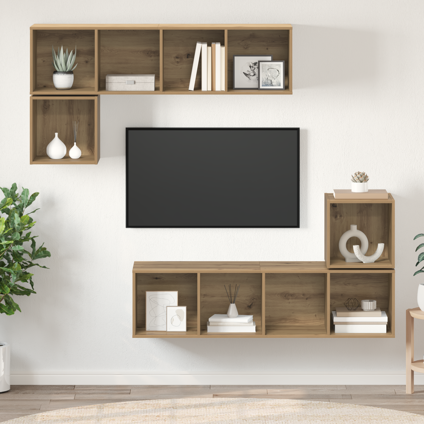 TV Cabinet Set 4 pcs Artisan oak 37 x 37 x 142.5 cm