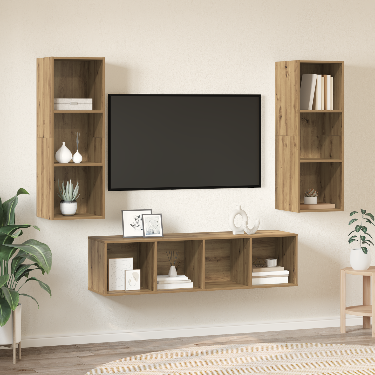 TV Cabinet Set 3 pcs Artisan oak 37 x 37 x 142.5 cm