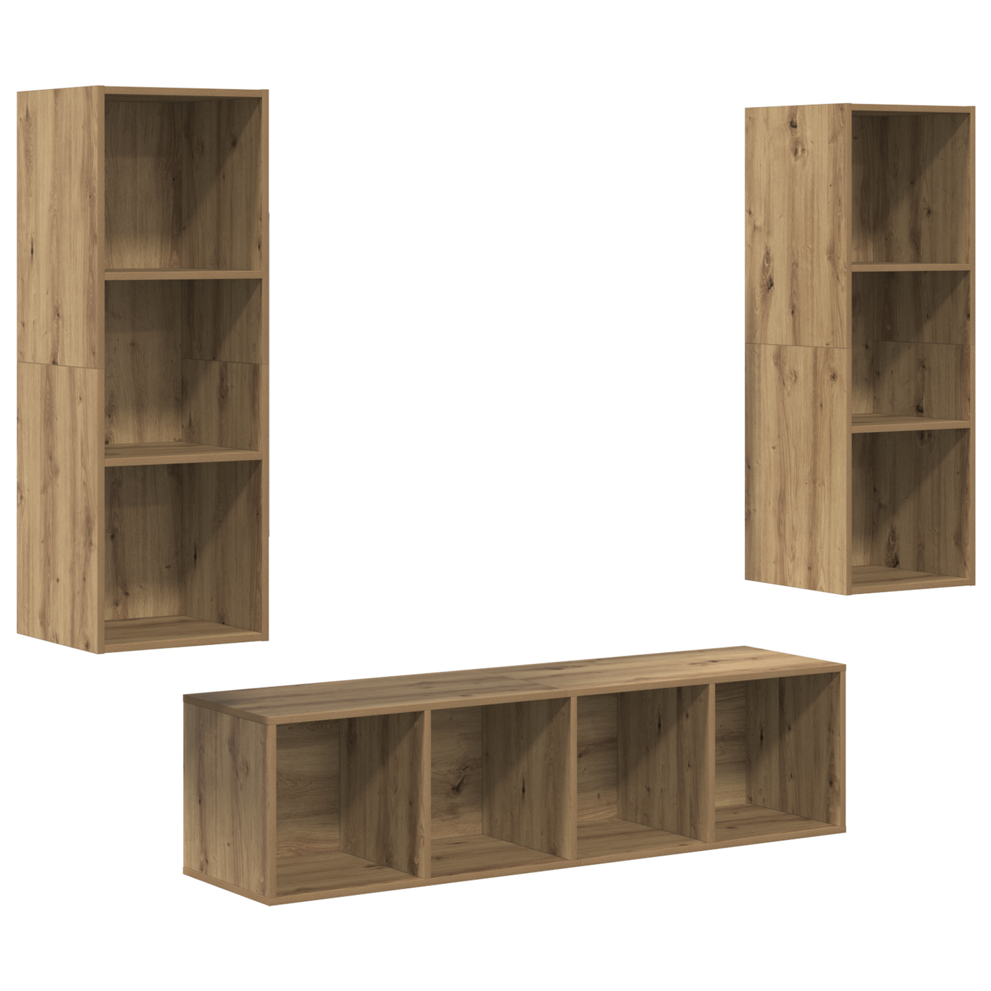 TV Cabinet Set 3 pcs Artisan oak 37 x 37 x 142.5 cm
