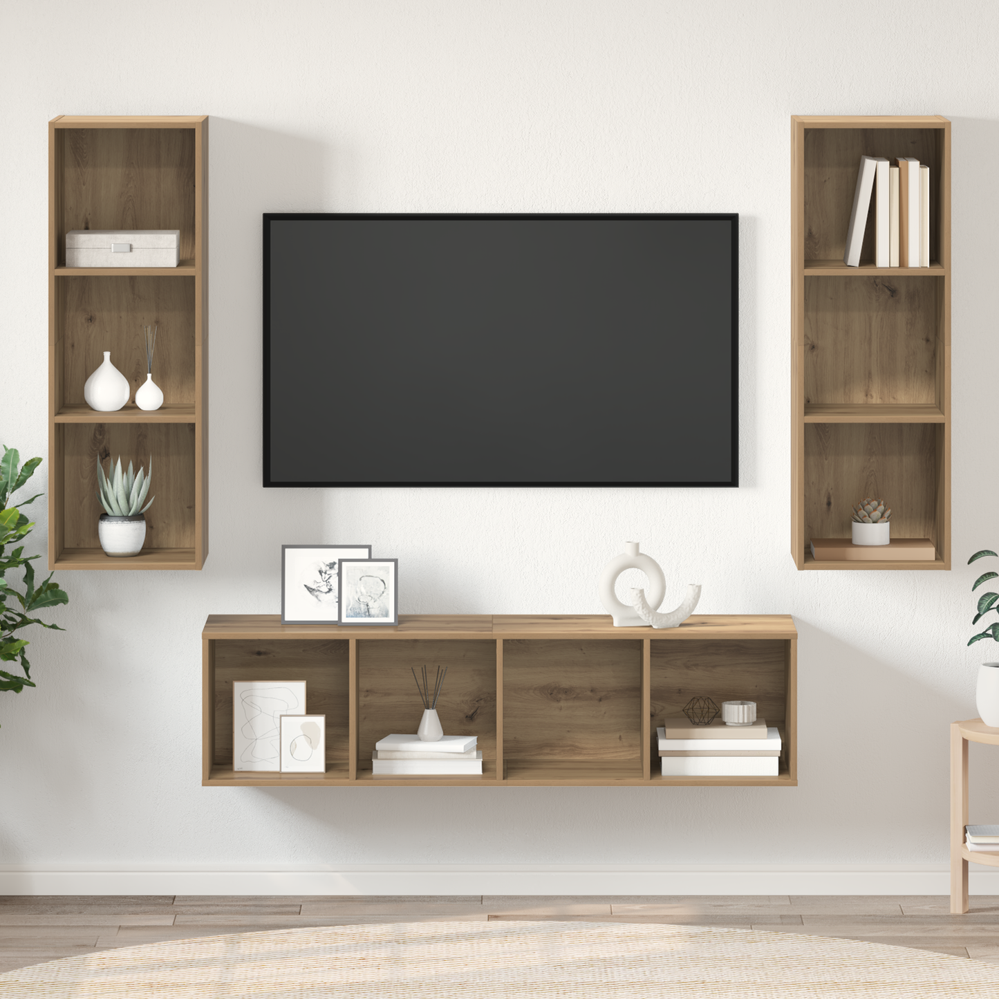 TV Cabinet Set 3 pcs Artisan oak 37 x 37 x 142.5 cm
