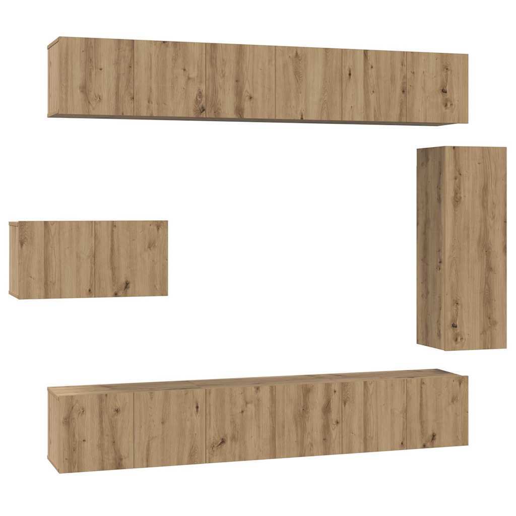 TV Cabinet Set Wall-mounted 8 pcs Artisan oak 30.5 x 30 x 90 cm