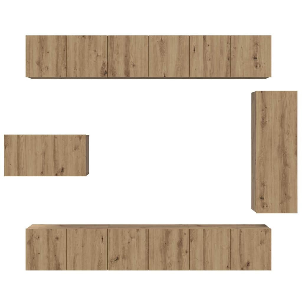 TV Cabinet Set Wall-mounted 8 pcs Artisan oak 30.5 x 30 x 90 cm