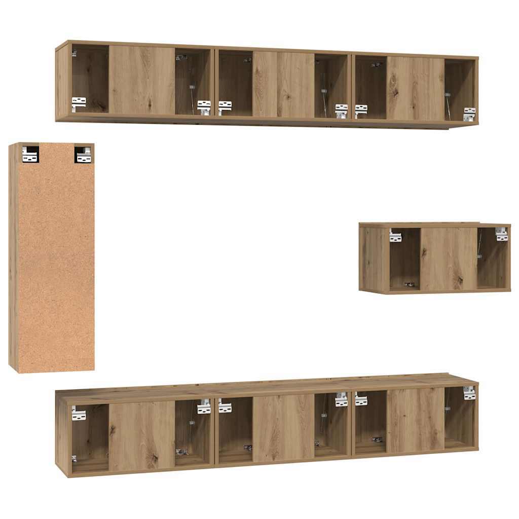 TV Cabinet Set Wall-mounted 8 pcs Artisan oak 30.5 x 30 x 90 cm