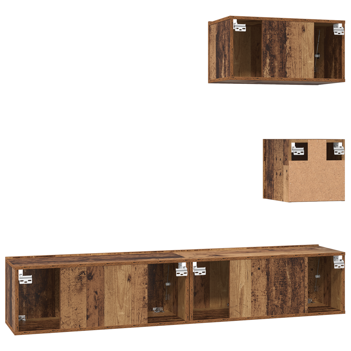 Wall TV Cabinet Wall-mounted 4 pcs Old wood 80 x 30 x 30.5 cm