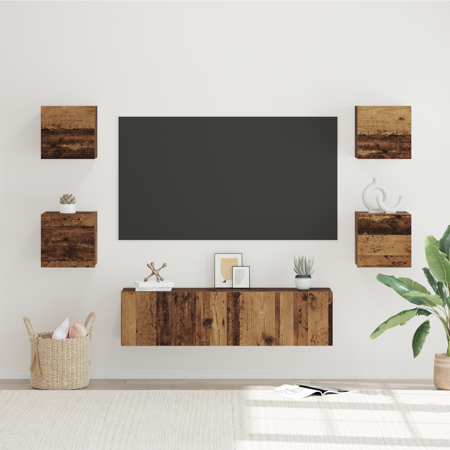TV Cabinet Set 6 pcs Old wood Medium 120 x 30 x 30 cm