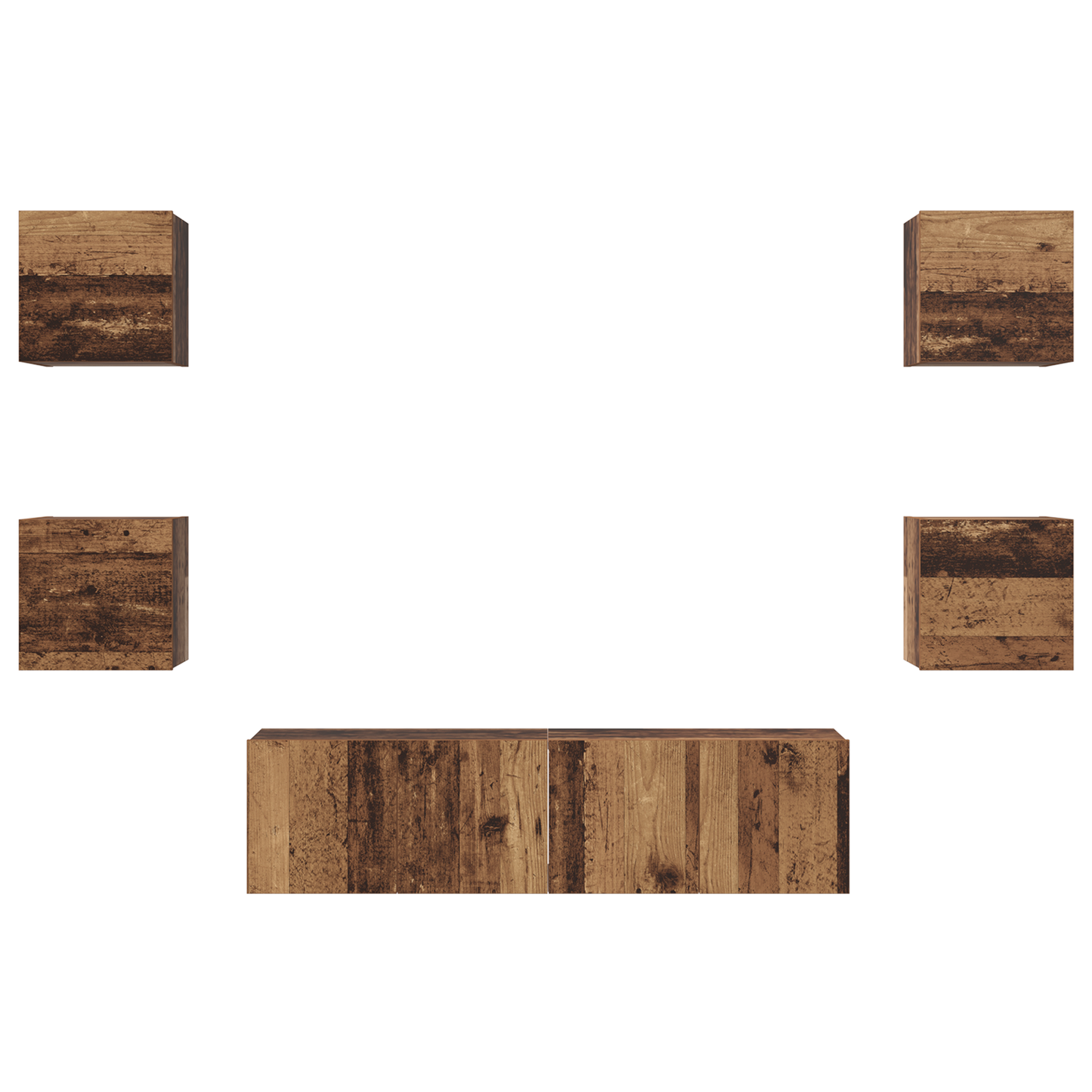 TV Cabinet Set 6 pcs Old wood Medium 120 x 30 x 30 cm