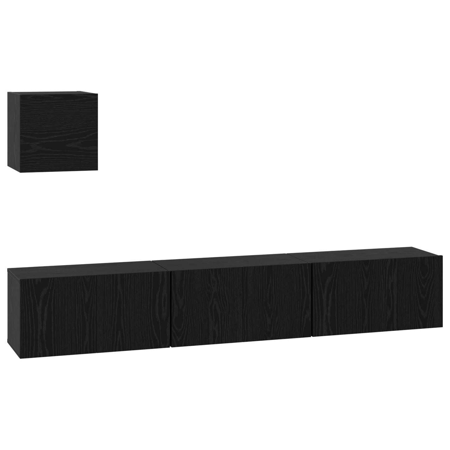 TV Cabinet Set 4 pcs Black oak 60 x 30 x 30 cm Engineered wood