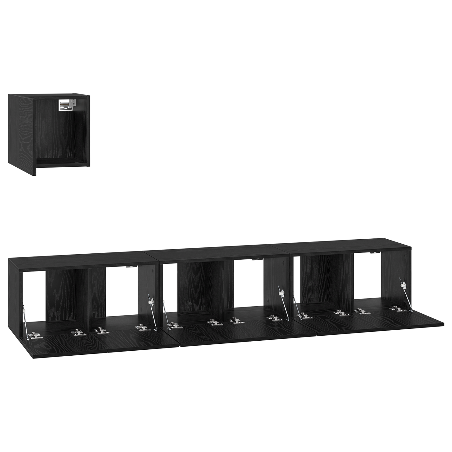 TV Cabinet Set 4 pcs Black oak 60 x 30 x 30 cm Engineered wood