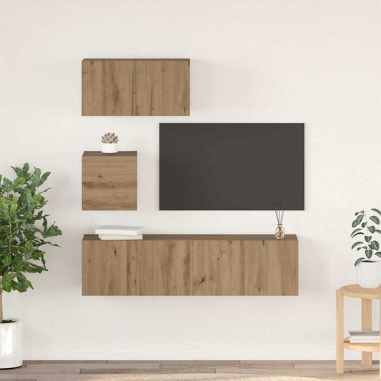 TV Cabinet Set Wall-mounted 4 pcs Artisan oak 60 x 30 x 30 cm