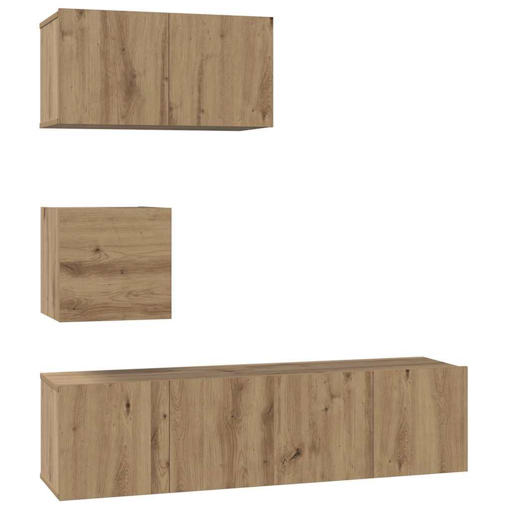 TV Cabinet Set Wall-mounted 4 pcs Artisan oak 60 x 30 x 30 cm