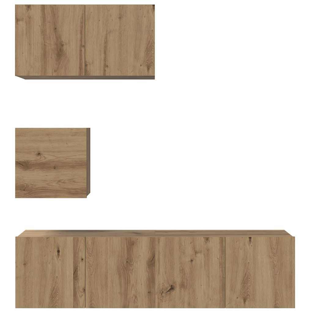 TV Cabinet Set Wall-mounted 4 pcs Artisan oak 60 x 30 x 30 cm