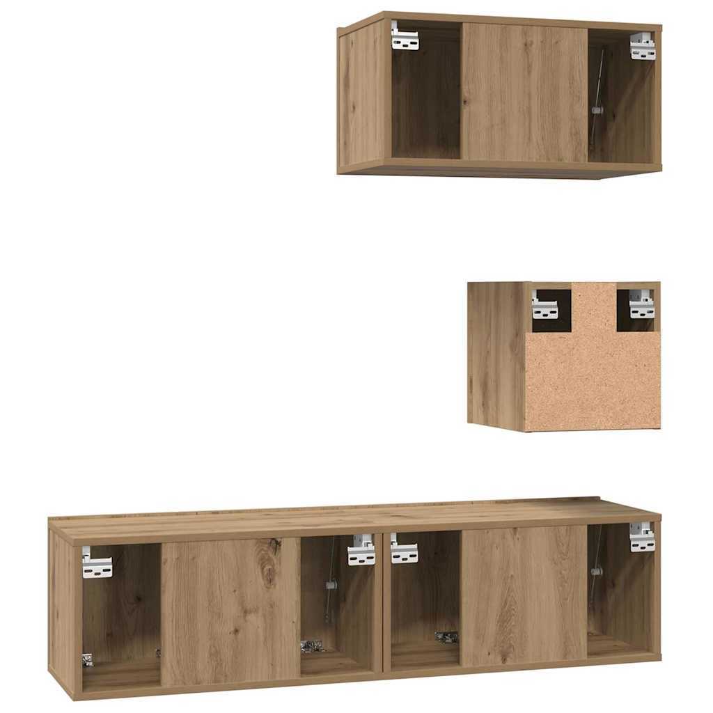 TV Cabinet Set Wall-mounted 4 pcs Artisan oak 60 x 30 x 30 cm