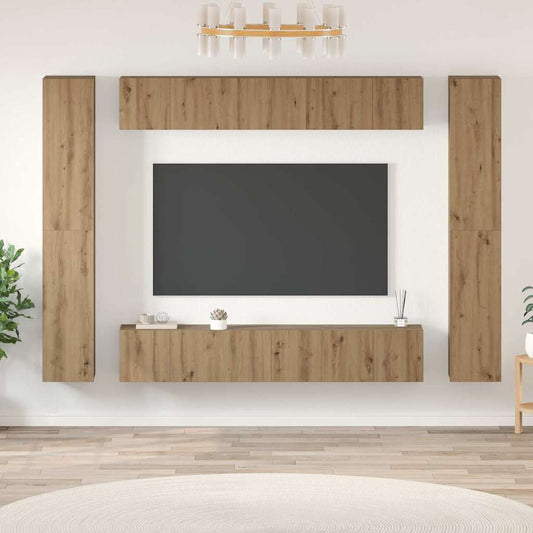 TV Cabinet Set 10 pcs Artisan oak 30.5 x 30 x 90 cm