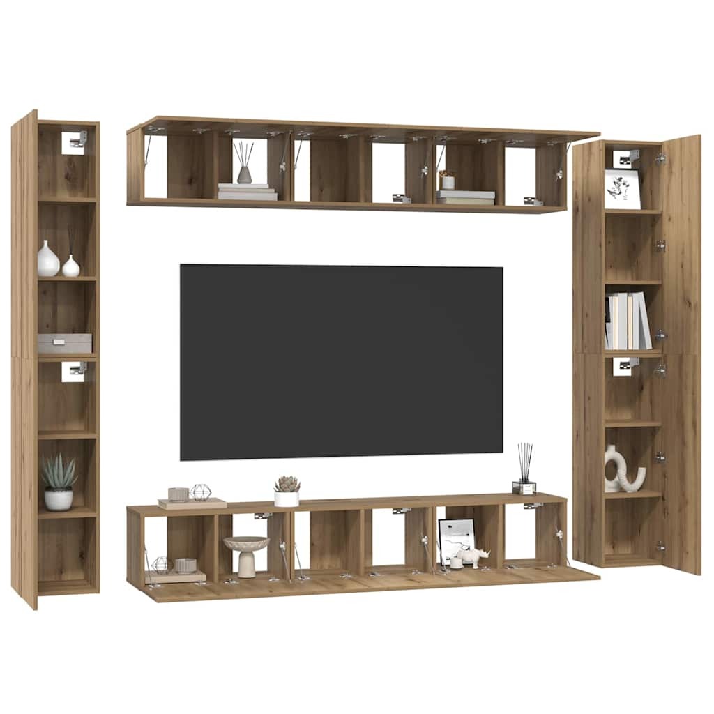 TV Cabinet Set 10 pcs Artisan oak 30.5 x 30 x 90 cm