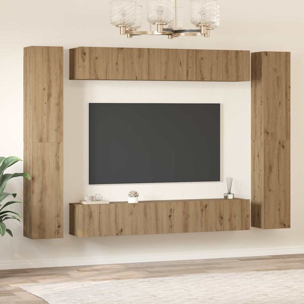 TV Cabinet Set 10 pcs Artisan oak 30.5 x 30 x 90 cm